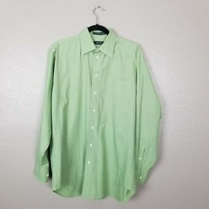 Nautica Men's Green Button Front Dress Shirt L